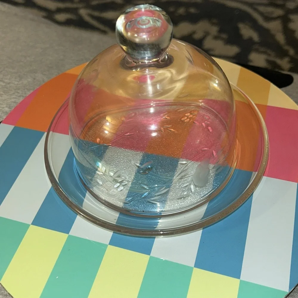 Princess House Heritage Glass Butter dish with Dome Lid - Picture 4 of 7